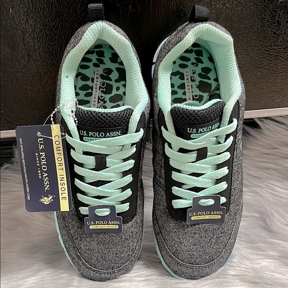 U.S. POLO ASSN. Women's Gray and Mint Sneakers